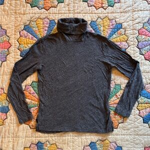 Madewell charcoal grey lightweight cotton Long Sleeve Turtleneck size XS